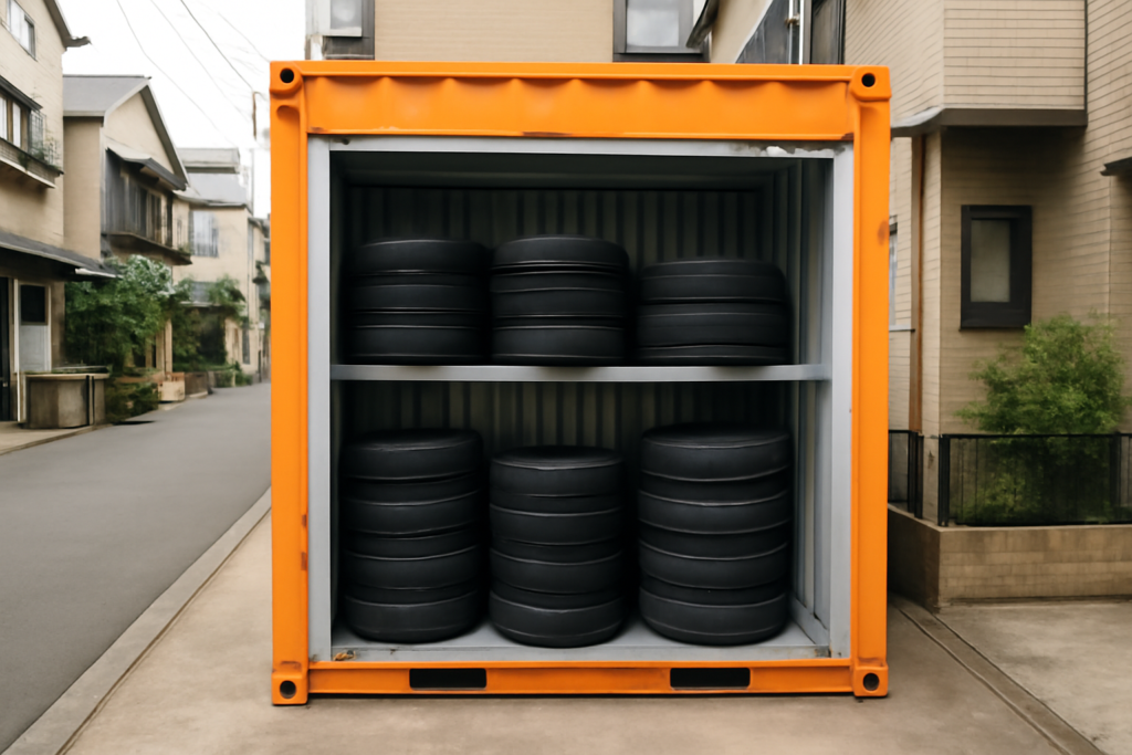 荒川区でタイヤを預けるトランクルームのイメージ